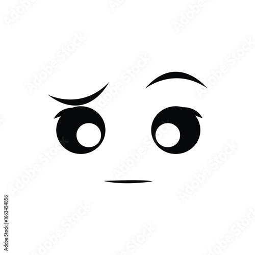 Smiling cat face with closed eyes icon. Isolated on white backgrund. Vector illustration. eps10