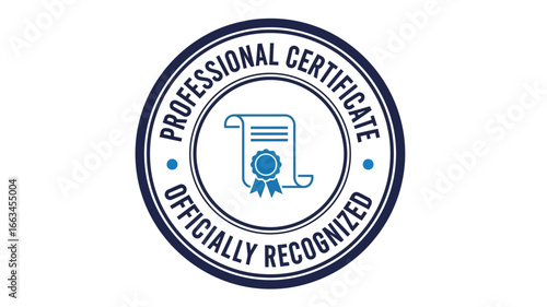 Professional Certificate Seal Official Recognition for Achievement and Expertise