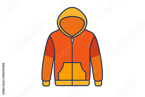 Orange zip-up hoodie with pockets and hood design hoodie with zipper