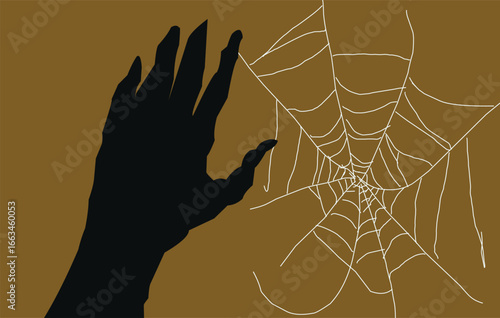 Hand of evil and spiderweb