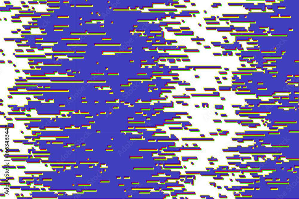 Fototapeta premium Vector glitch effect on transparent background. Digital distortion pattern for modern design projects. Perfect for technology themes, websites, or creative graphics.