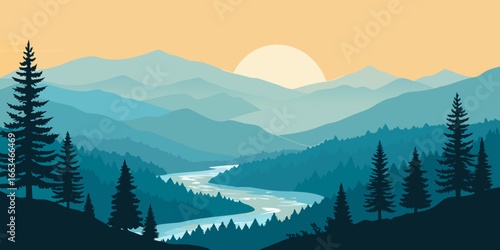Sunset in the mountain