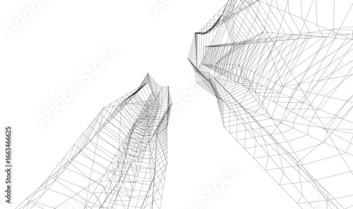 architecture building vector 3d illustration