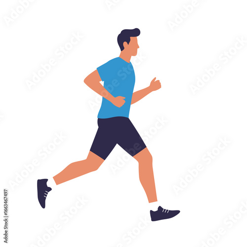 An energetic male figure is captured in a dynamic running pose, symbolizing movement, physical activity, and the pursuit of a healthy, active lifestyle.