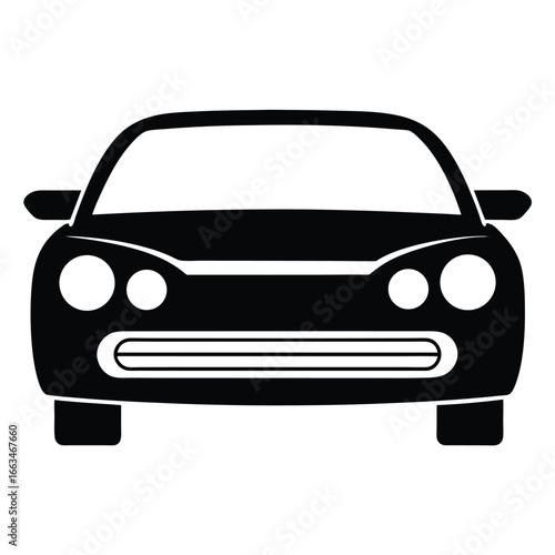 Black car vector illustration representing automotive industry and transportation vehicle design and silhouette