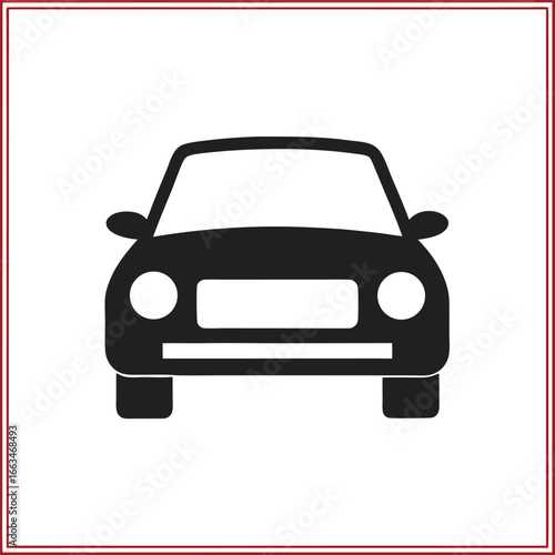 Car icon facing front for transportation and automotive industry related projects and designs