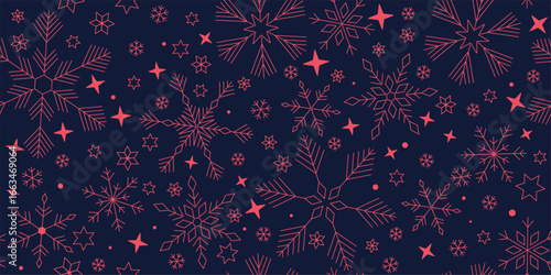seamless Christmas card with snowflakes