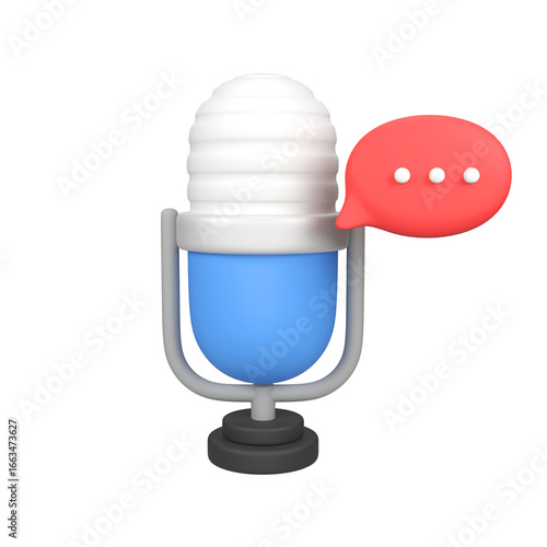 Podcast isolated 3d render icon illustration
