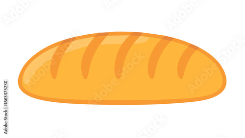 Cartoon loaf of bread, a staple food made from flour, water, and yeast, baked in an oven, and often sliced for sandwiches
