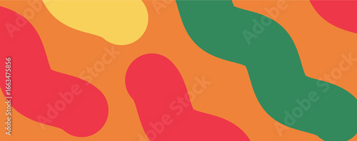 Abstract waves Colorful line doodle seamless pattern. Creative minimalist style art background, trendy design with basic shapes. Modern abstract color backdrop	