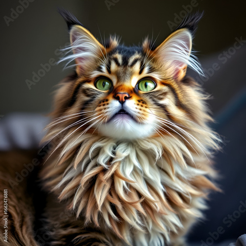 Eingeschnappte Maine-Coon Katze - beleidigter Kater - Katzencharakter, schmollende Diva