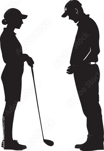 A golfer being guided by a coach, focusing on proper technique and posture.