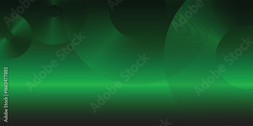 3D green techno abstract background overlap layer on dark space with glowing circle lines decoration. Modern graphic design element future style concept.Eps 10
