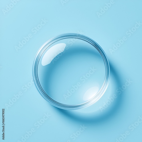 Clear Contact Lens on Light Blue Background