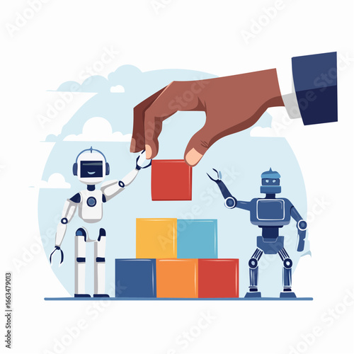 Robots Working Together Building Blocks