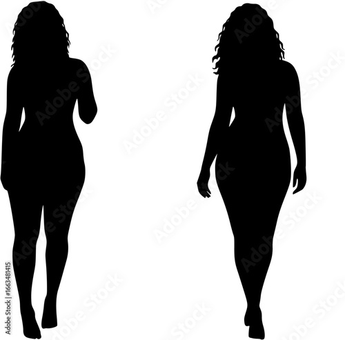 Curvy Black Woman Silhouette
