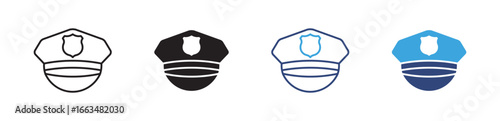 Police officer hat icon for law enforcement , vector illustration .