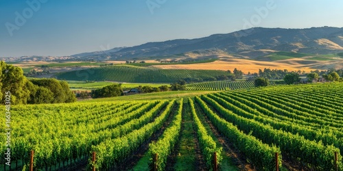 Wallpaper Mural The serene vineyard landscape under a clear blue sky capturing nature's beauty. Torontodigital.ca