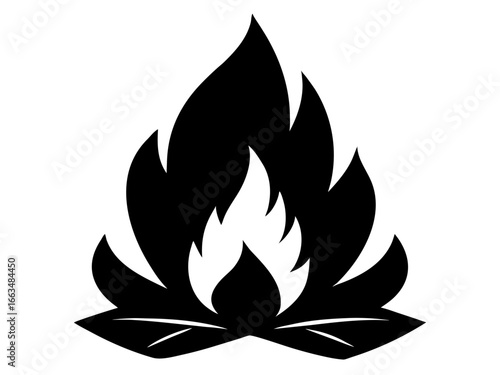 campfire flame black silhouette vector,campfire flame  icon