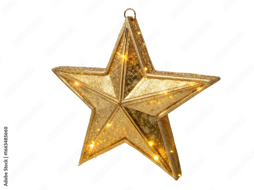Fototapeta premium golden star isolated on white background or transparent background 