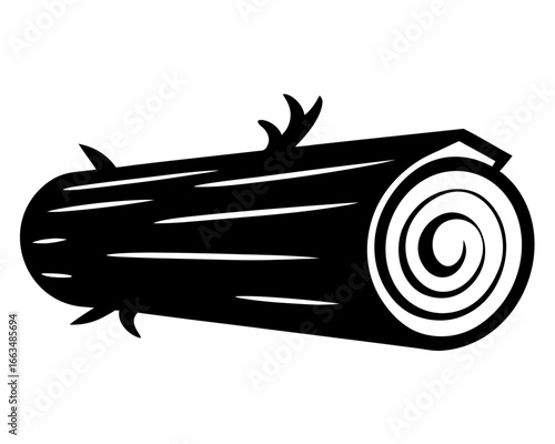 Wood Log black silhouette vector,Tree log icon