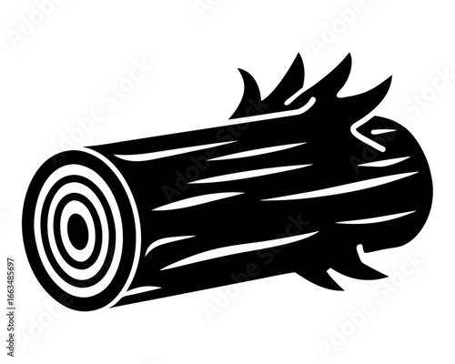 Wood Log black silhouette vector,Tree log icon