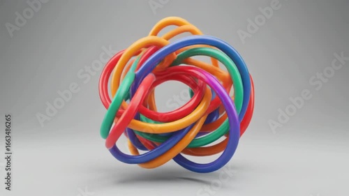 Wallpaper Mural Colorful abstract knot of intertwining tubes in a seamless loop, a 3D illustration of creativity, complexity, and dynamic flow Torontodigital.ca