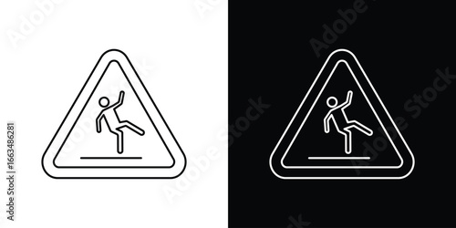 Wet floor sign pack. vector glyph flat icons