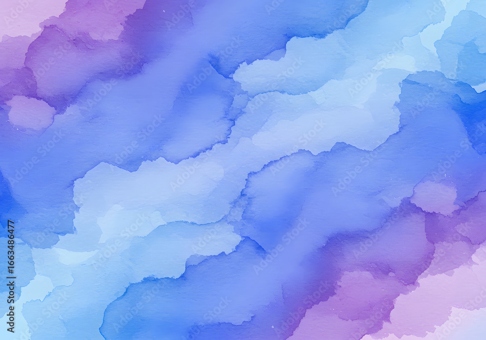 Obraz premium Abstract Watercolor Wash: The ethereal beauty of an abstract watercolor wash, evoking feelings of serenity. This artwork showcase smooth gradients of blue and purple hues. 