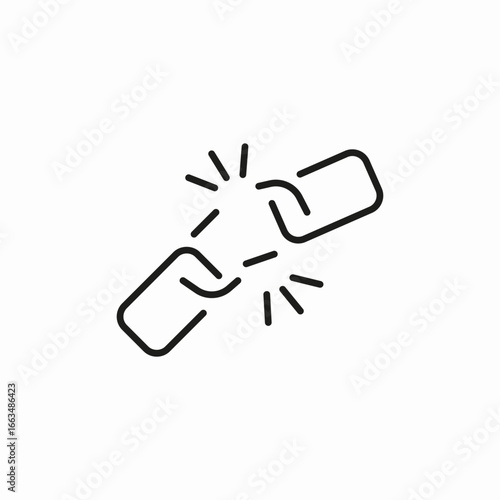 broken link icon sign vector