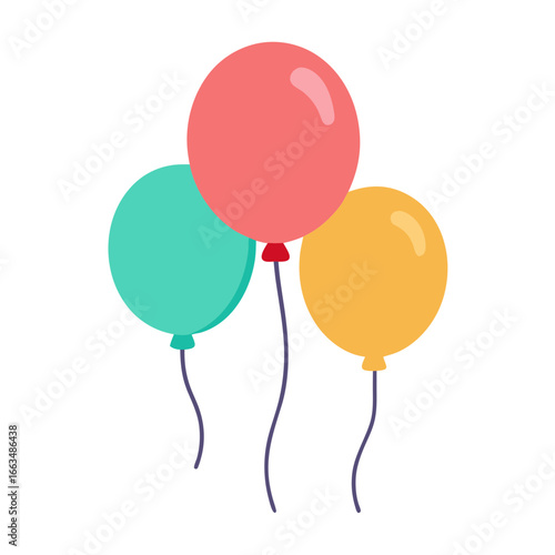 Balloons Vector Illustration | Generative AI and Linocut Silhouette Design