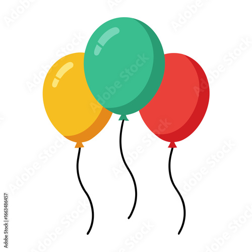 Balloons Vector Illustration | Generative AI and Linocut Silhouette Design