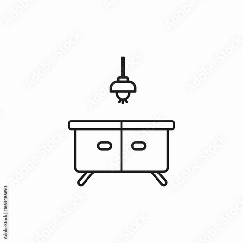cupboard ceiling lamp icon sign vector