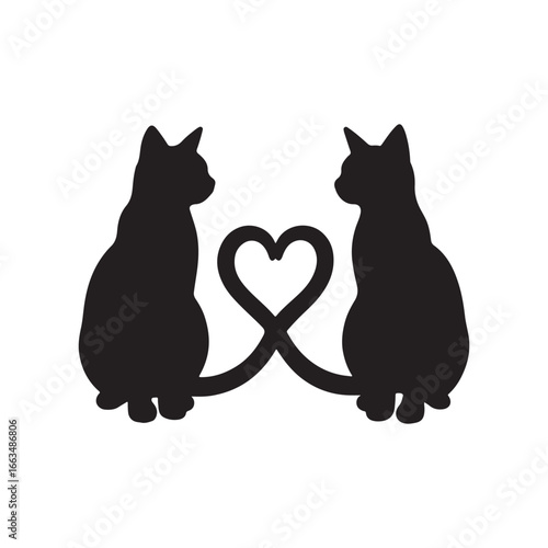 two cats showing heart symbol