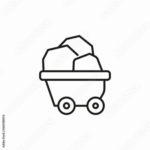 mine railway icon sign vector