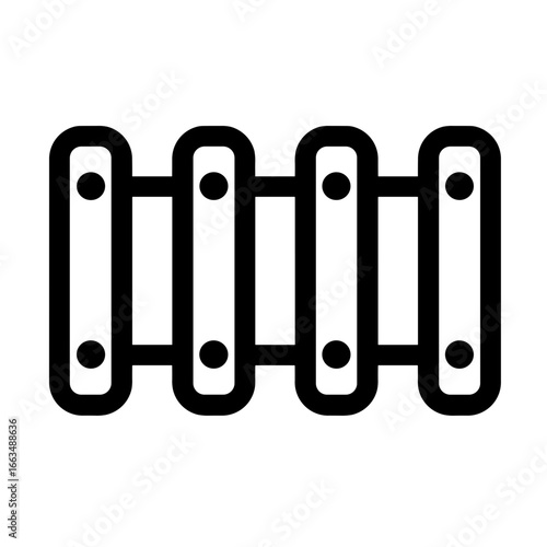 Percussion Instrument blacl Xylophone Icon