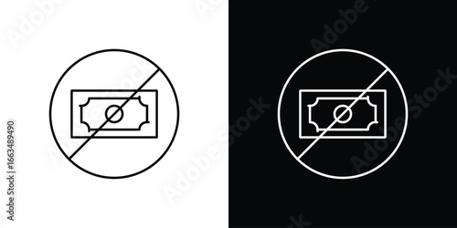 No money sign pack. vector glyph flat icons