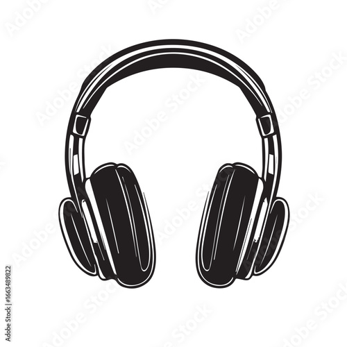 headphones on white background