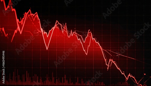 Dramatic red chart descent