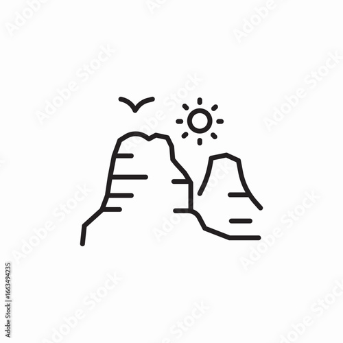 canyon nature icon sign vector