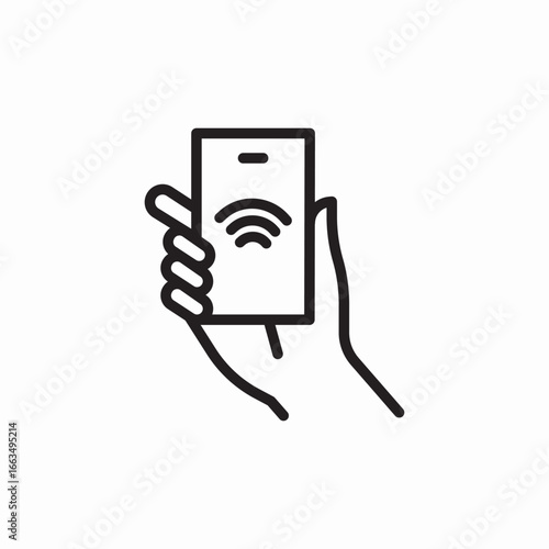 hand phone wifi icon sign vector