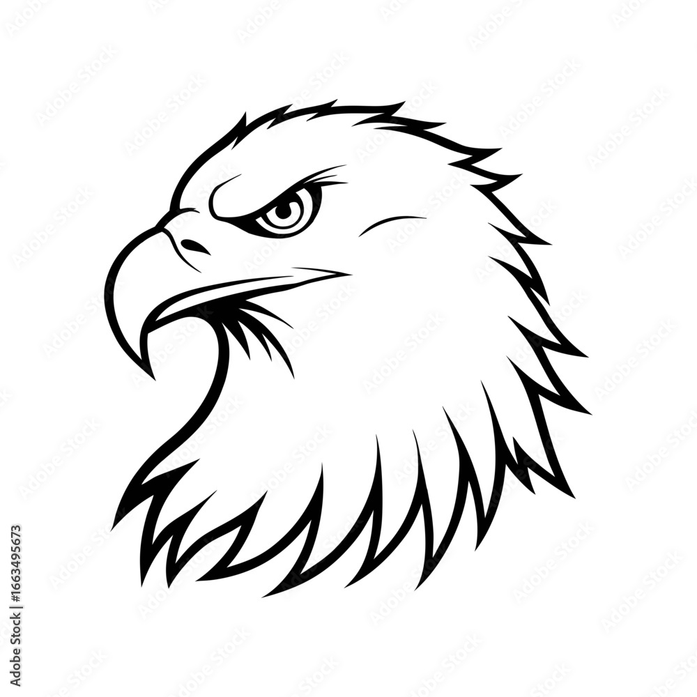 Obraz premium eagle head line art vector