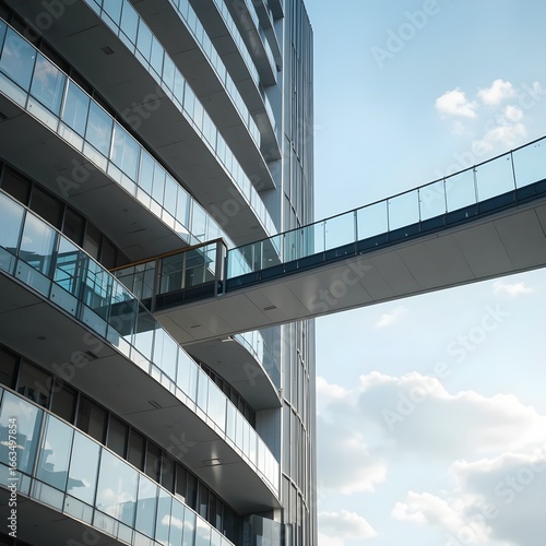 building connecting bridge, sky bridge, building bridge, AI Generative