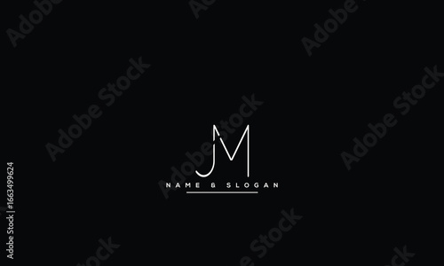JM, MJ, J, M Abstract Letters Logo Monogram