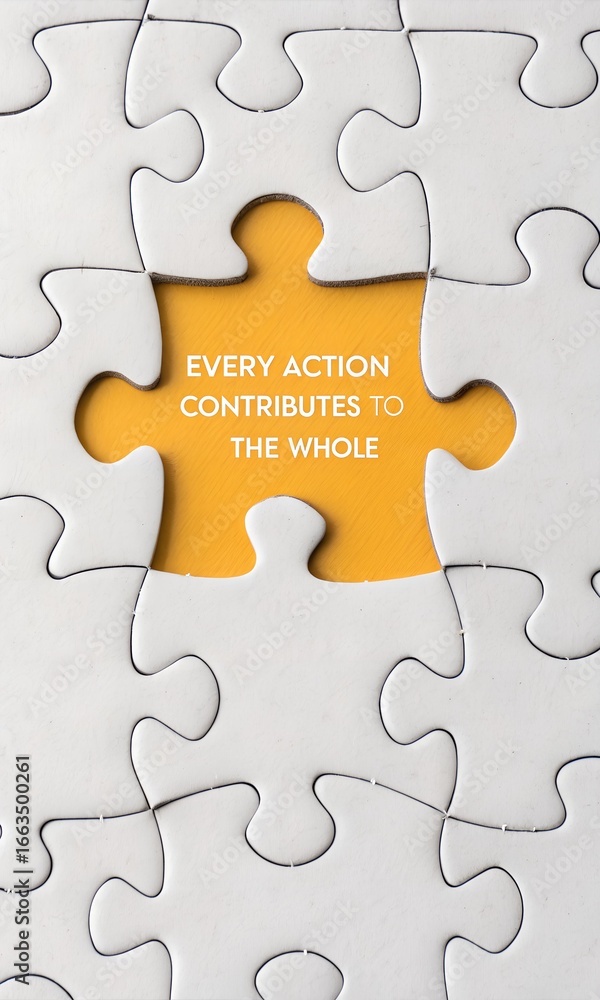 Fototapeta premium Inspirational Puzzle Piece with Missing Section for Teamwork Concept