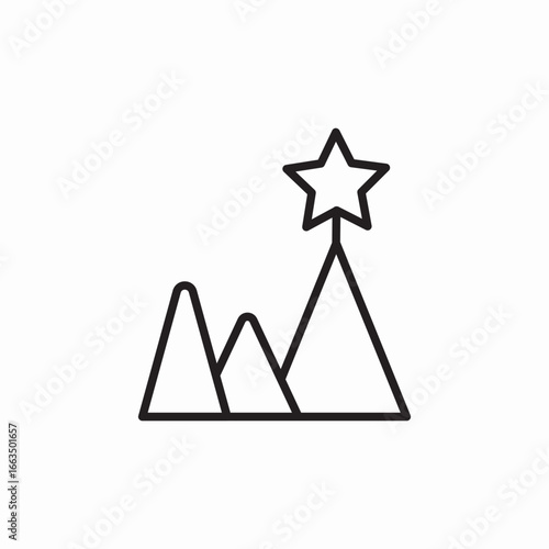 mountain star reach icon sign vector