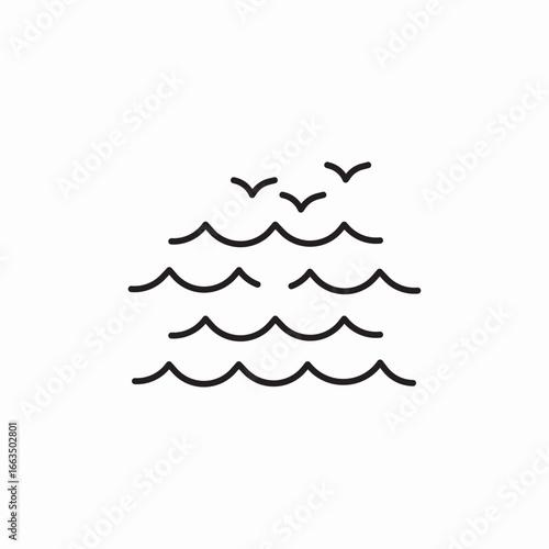 sea waves icon sign vector