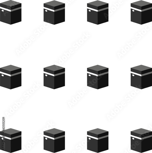 Twelve kaaba silhouettes islamic pattern background