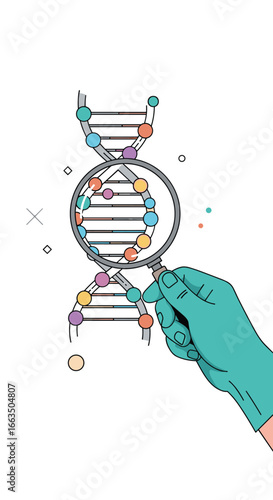 Exploring the intricacies of genetic material through magnified scientific observation with precision
