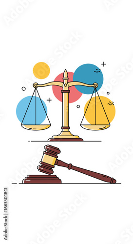 Justice scales and gavel legal symbolism illustrating fair judgment and lawful proceedings